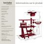 Voir la diapositive 6 : tectake Arbre à chat 141 cm avec griffoir et plateforme d'escalade rouge bordeaux