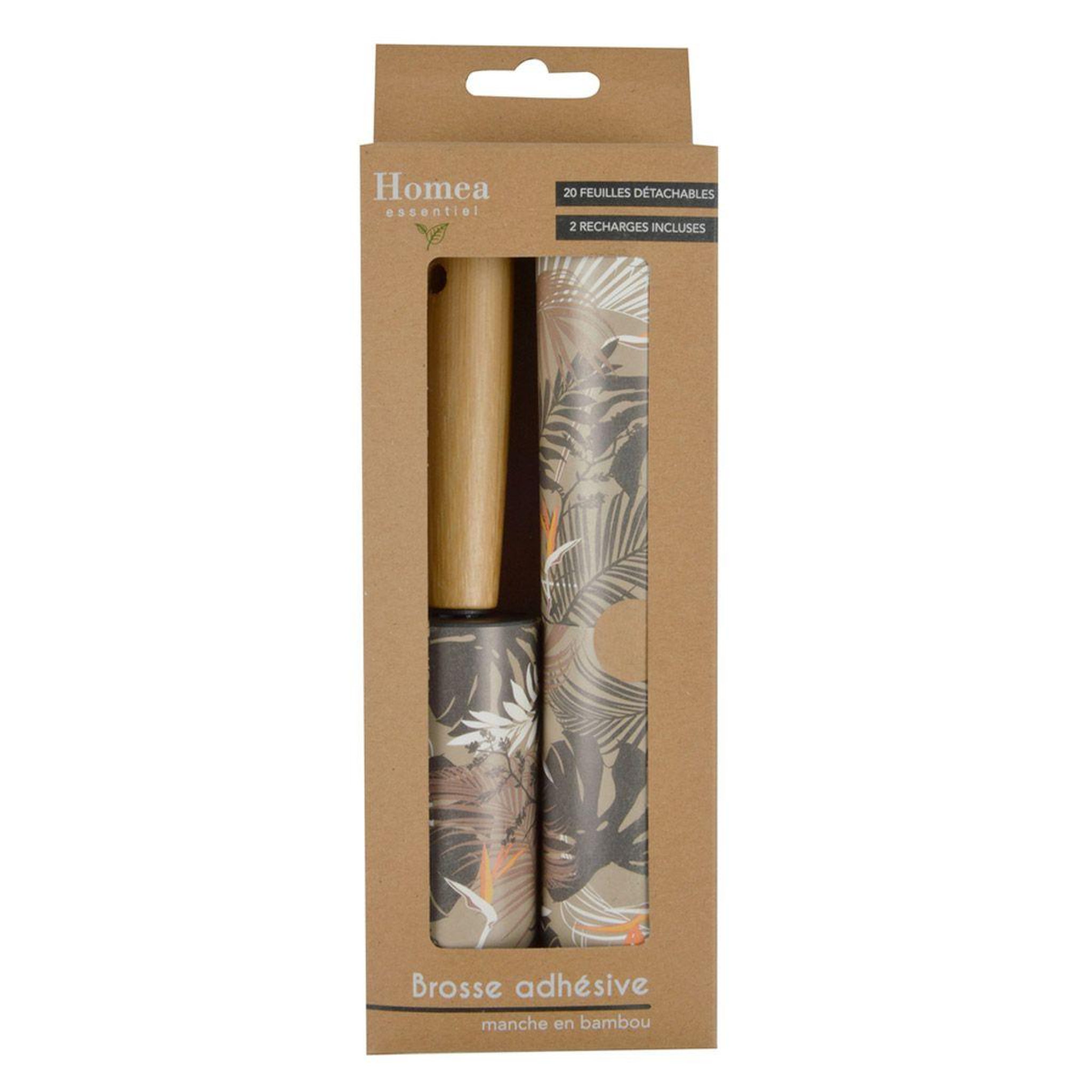 Voir la diapositive 2 : HOMEA Brosse à vêtements 20 feuilles  adhésive  naturel