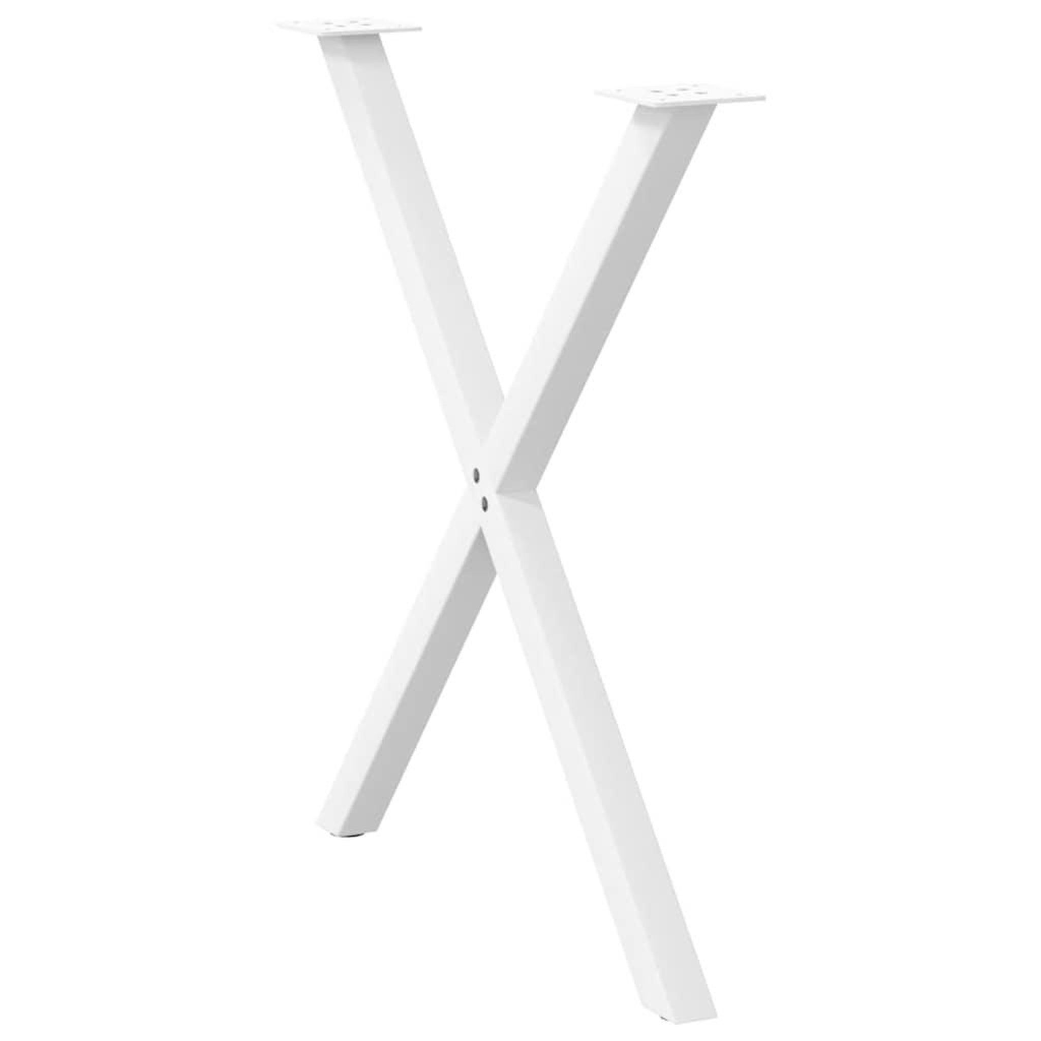 Voir la diapositive 4 : VIDAXL Pieds de table a manger forme de X 2 pcs blanc 80x(72-73) cm