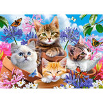 Castorland Puzzle 120 pièces : Chatons avec des fleurs