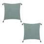 Voir la diapositive 1 : ATMOSPHERA Lot de 2 coussins de chaise brodés rectangulaires Starke - 40 x 40 cm - Céladon
