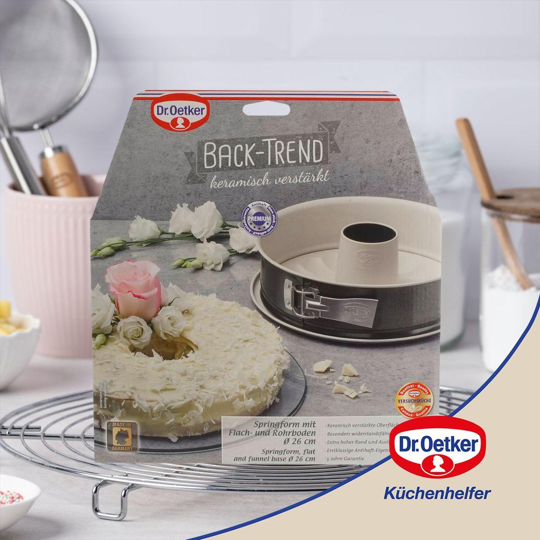 Voir la diapositive 4 : DR.OETKER Moule à manqué à charnière avec fond à savarin 26 cm dr oetker back-trend