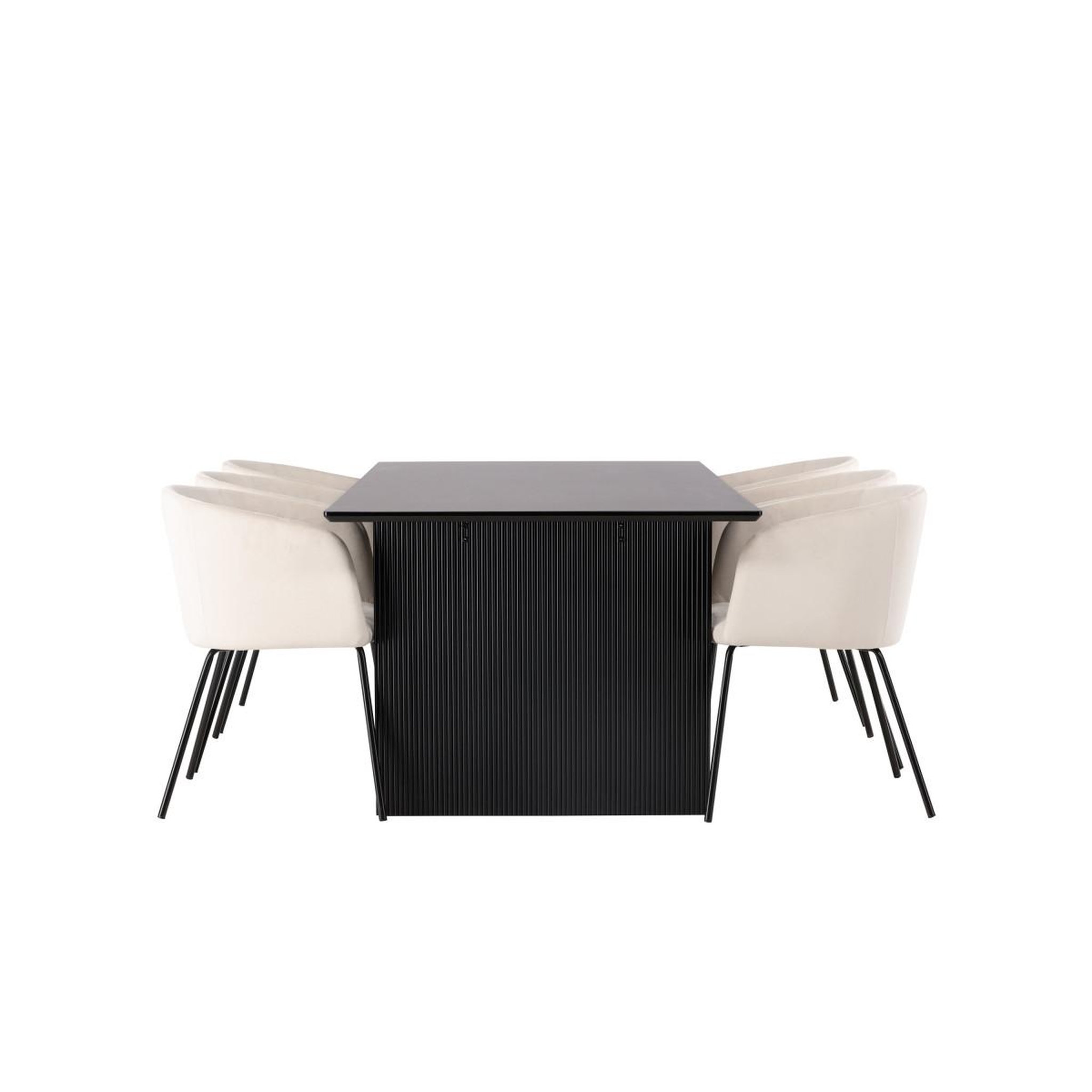 Voir la diapositive 3 : Paris Prix Ensemble table à manger & 6 chaises  vail & berit  200cm beige & noir