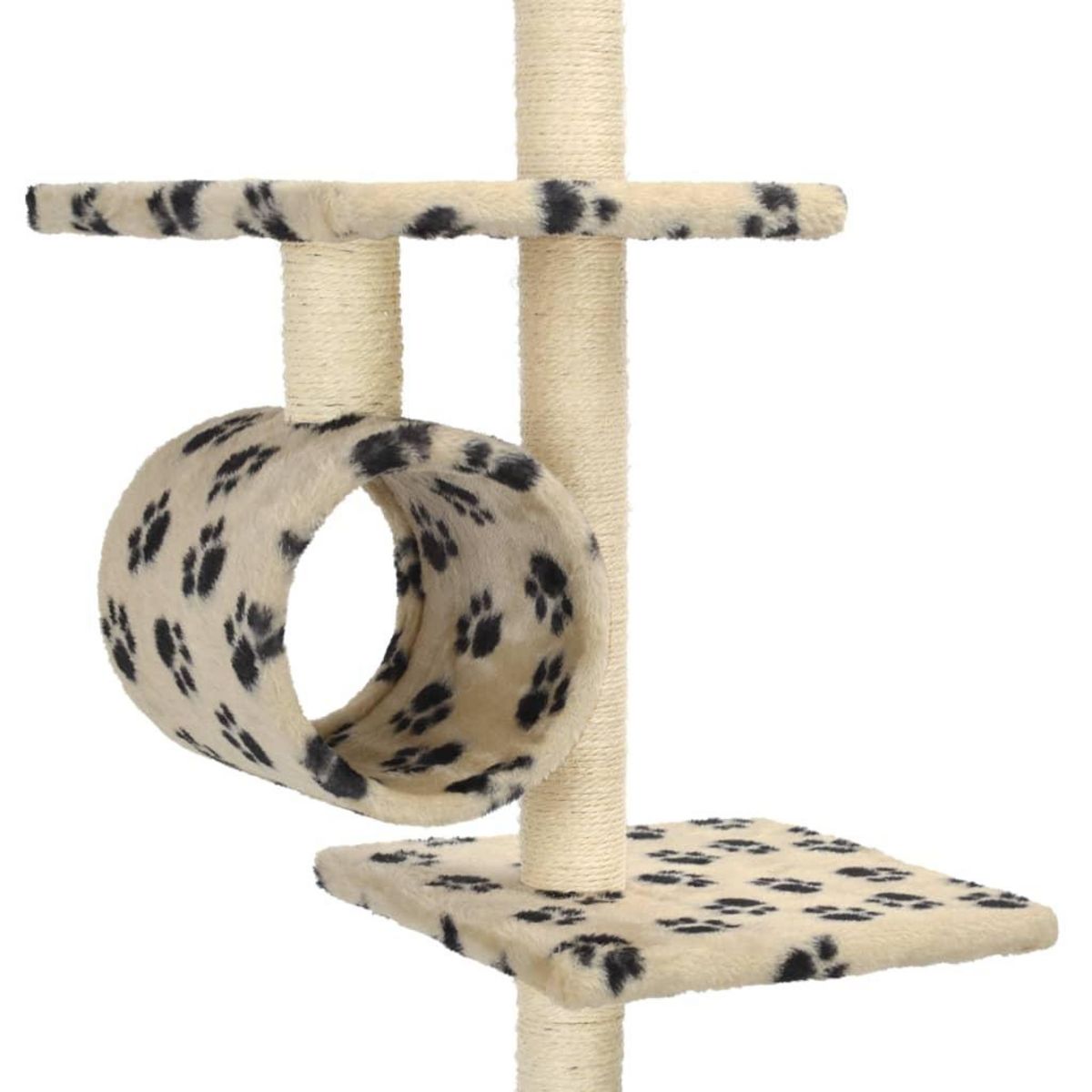 VIDAXL Arbre a chat avec griffoirs en sisal 260 cm Beige Motif pattes