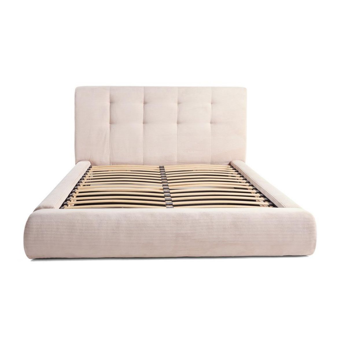 LISA DESIGN Onyx - lit coffre - 140x190 cm - en velours côtelé - sommier inclus