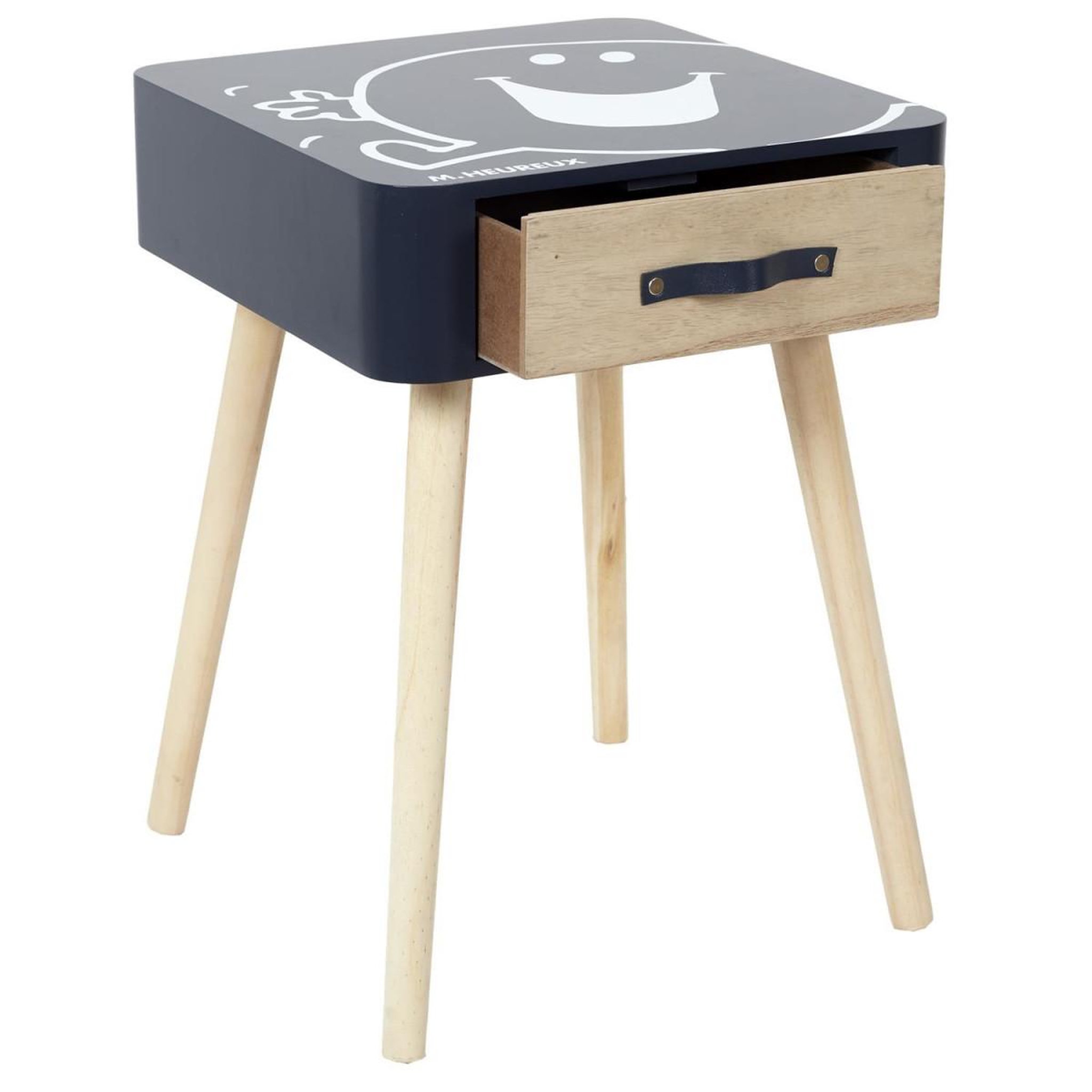 Voir la diapositive 3 : The Home Deco Factory Table de chevet  monsieur heureux  48cm bleu