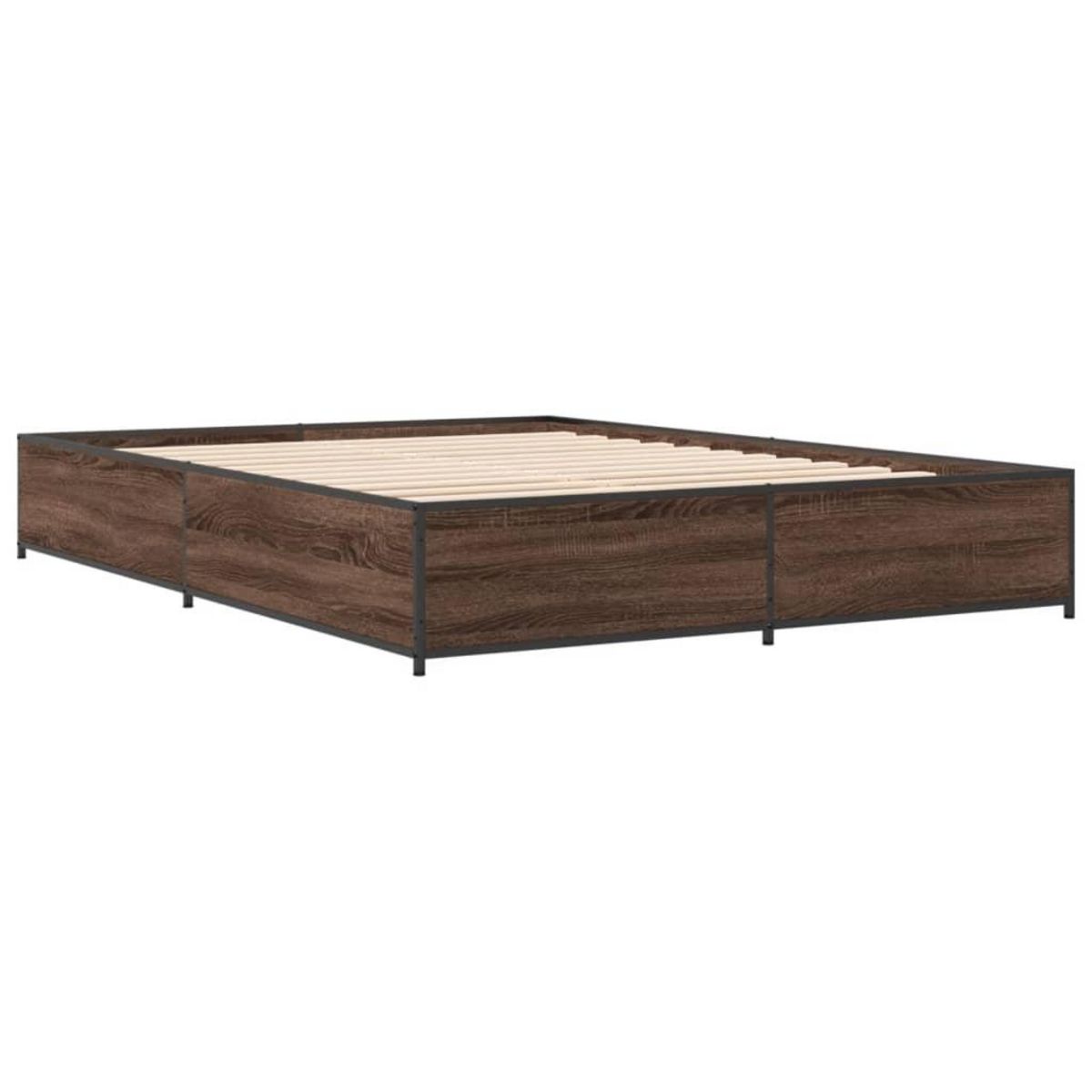 VIDAXL Cadre de lit sans matelas chene marron 140x190 cm