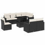 Voir la diapositive 2 : VIDAXL Salon de jardin 9 pcs avec coussins noir resine tressee