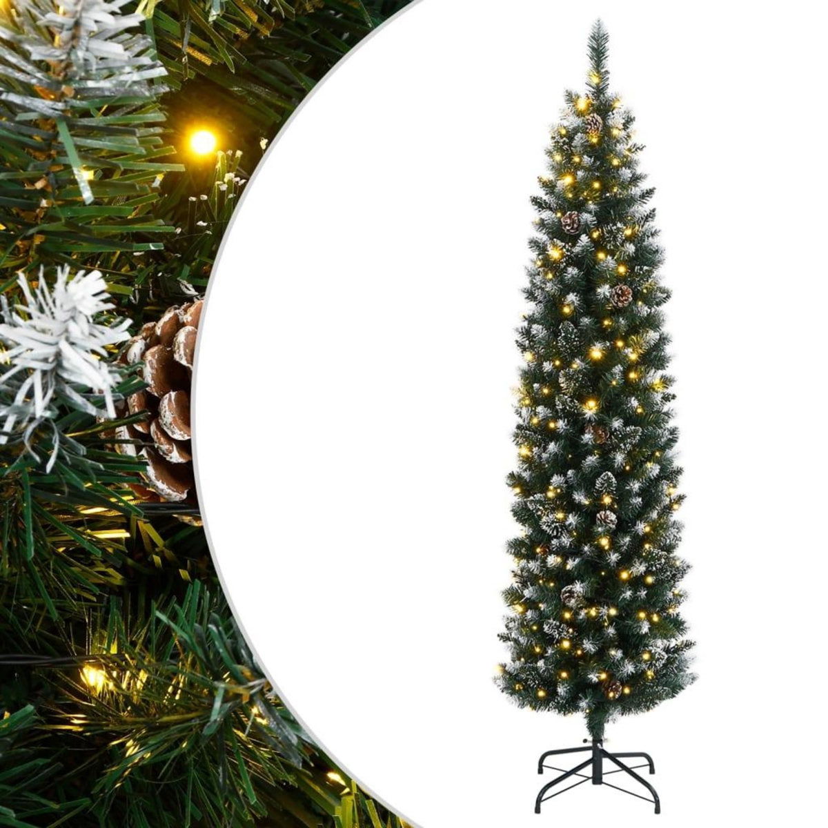 VIDAXL Sapin de Noël artificiel mince 300 LED 180 cm