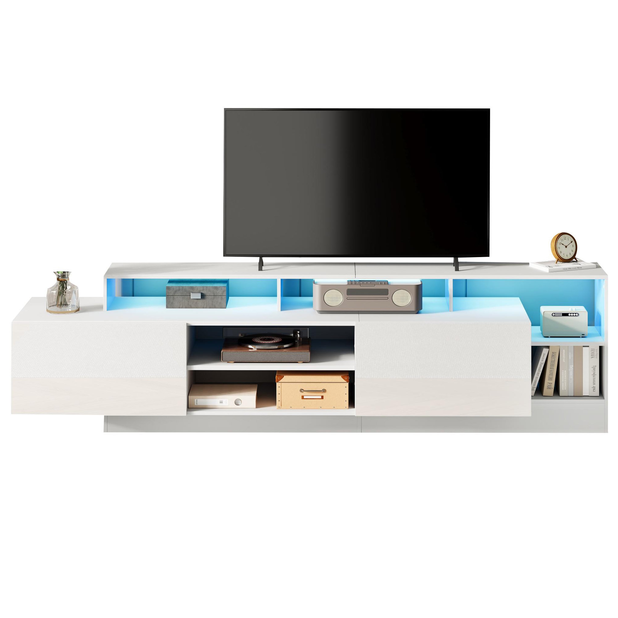 MERAX Meuble tv. Coloris disponibles : Blanc, Marron