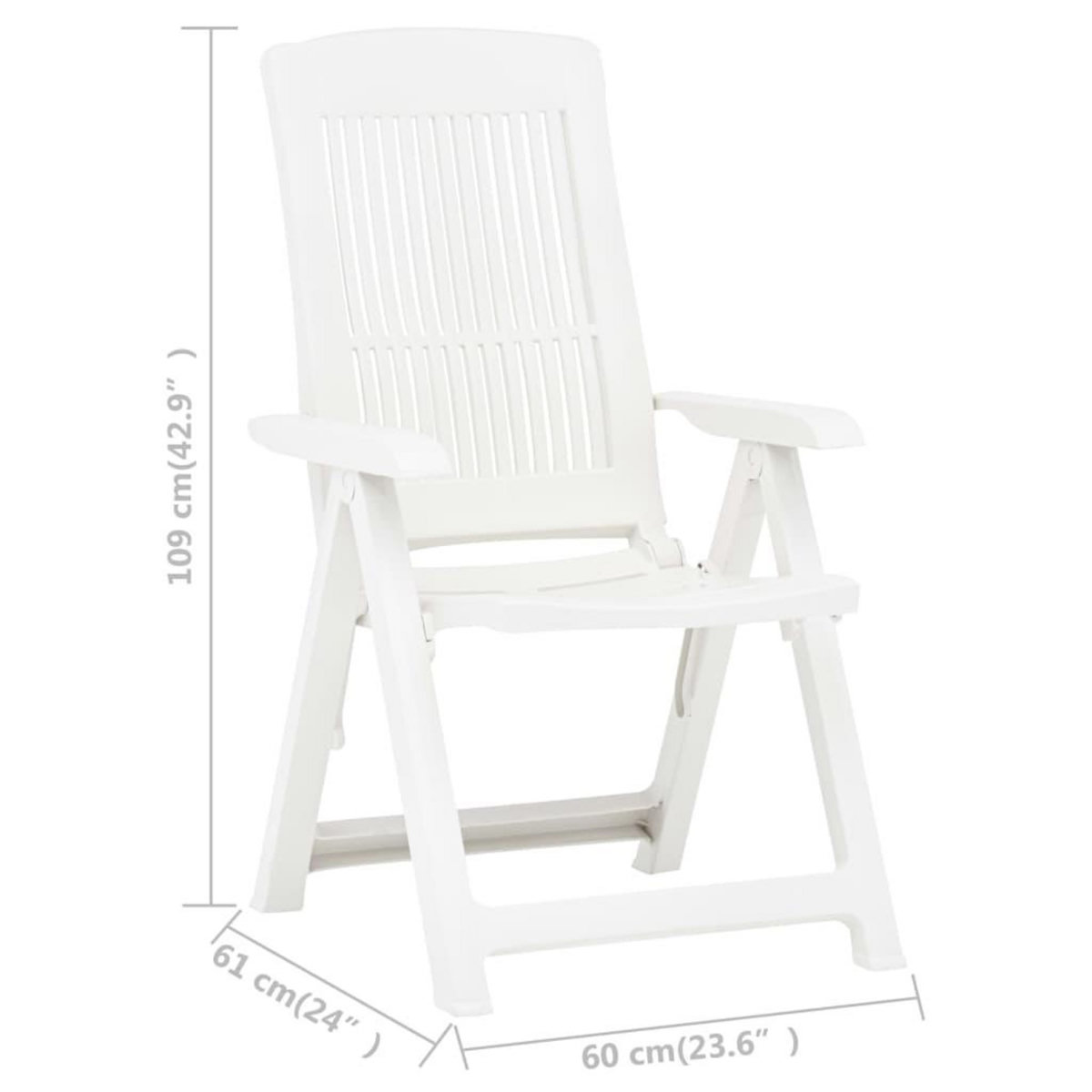 VIDAXL Chaises inclinables de jardin lot de 2 Plastique Blanc