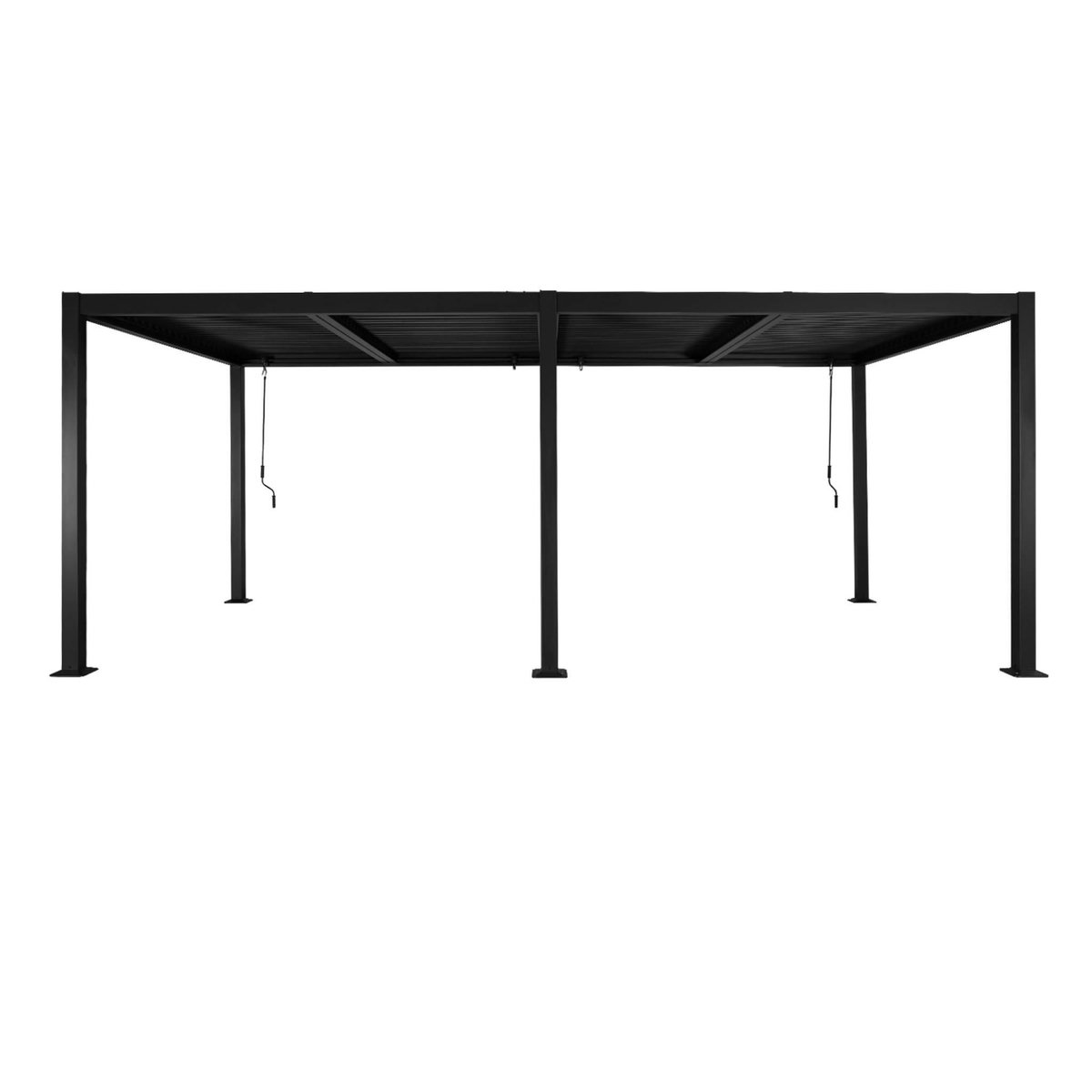 SWEEEK Pergola bioclimatique aluminium et acier 3x6m lames orientables + 2 stores 3m PALACE anthracite