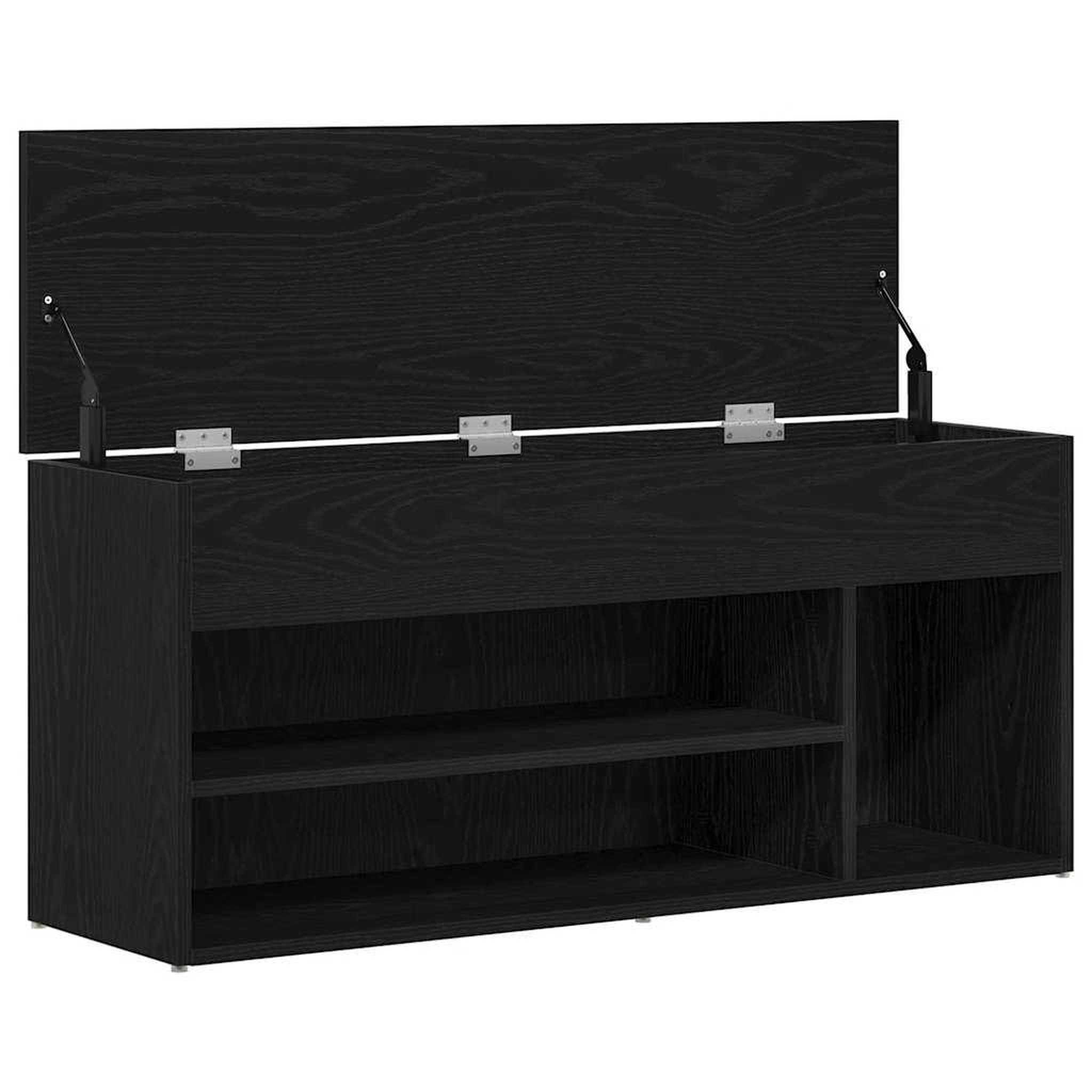 Voir la diapositive 4 : VIDAXL Banc a chaussures chene noir 102x30,5x45 cm bois d'ingenierie