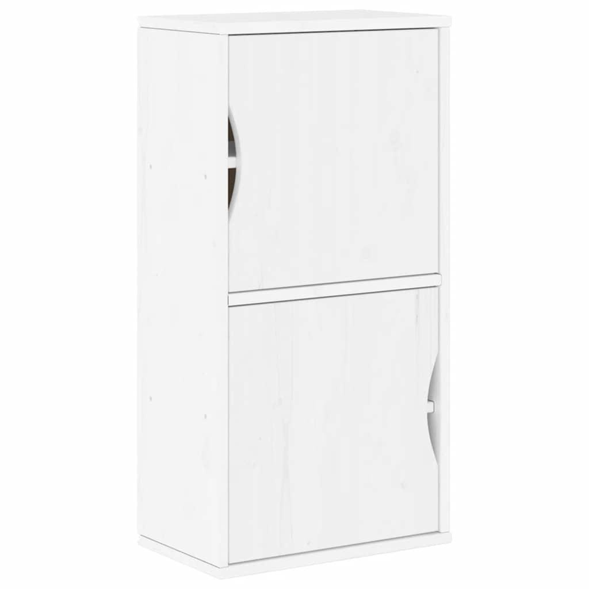 Voir la diapositive 2 : VIDAXL Armoire laterale ODDA blanc 40x24x79 cm bois massif pin