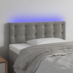 VIDAXL Tete de lit a LED Gris clair 90x5x78/88 cm Velours