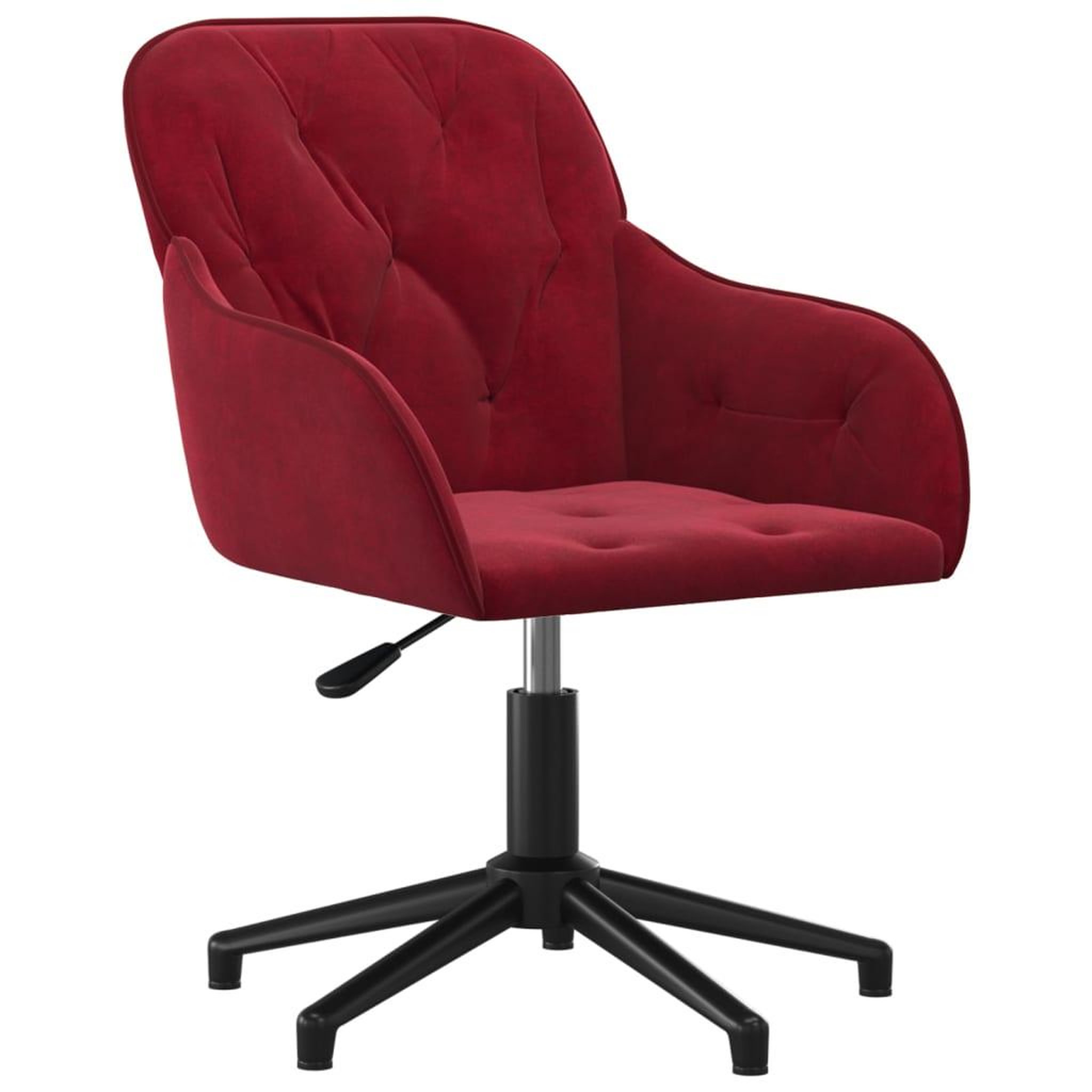 Voir la diapositive 2 : VIDAXL Chaise pivotante de bureau Rouge bordeaux Velours