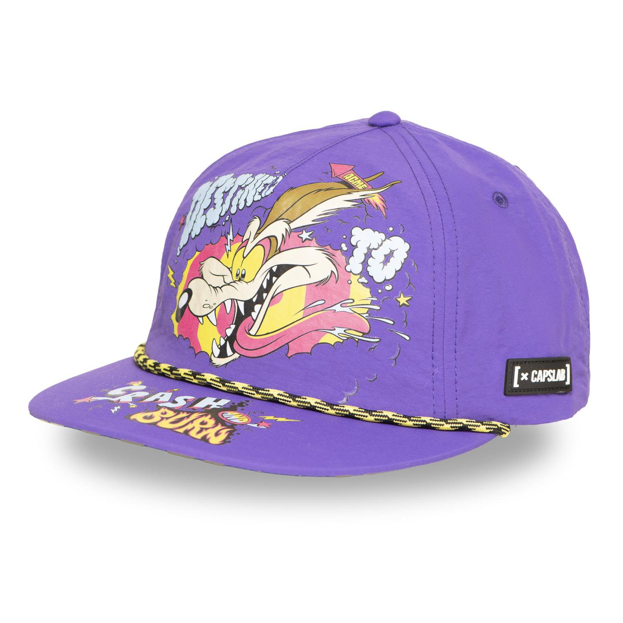 Voir la diapositive 1 : CAPSLAB Casquette flat avec cordelette looney tunes destined to crash