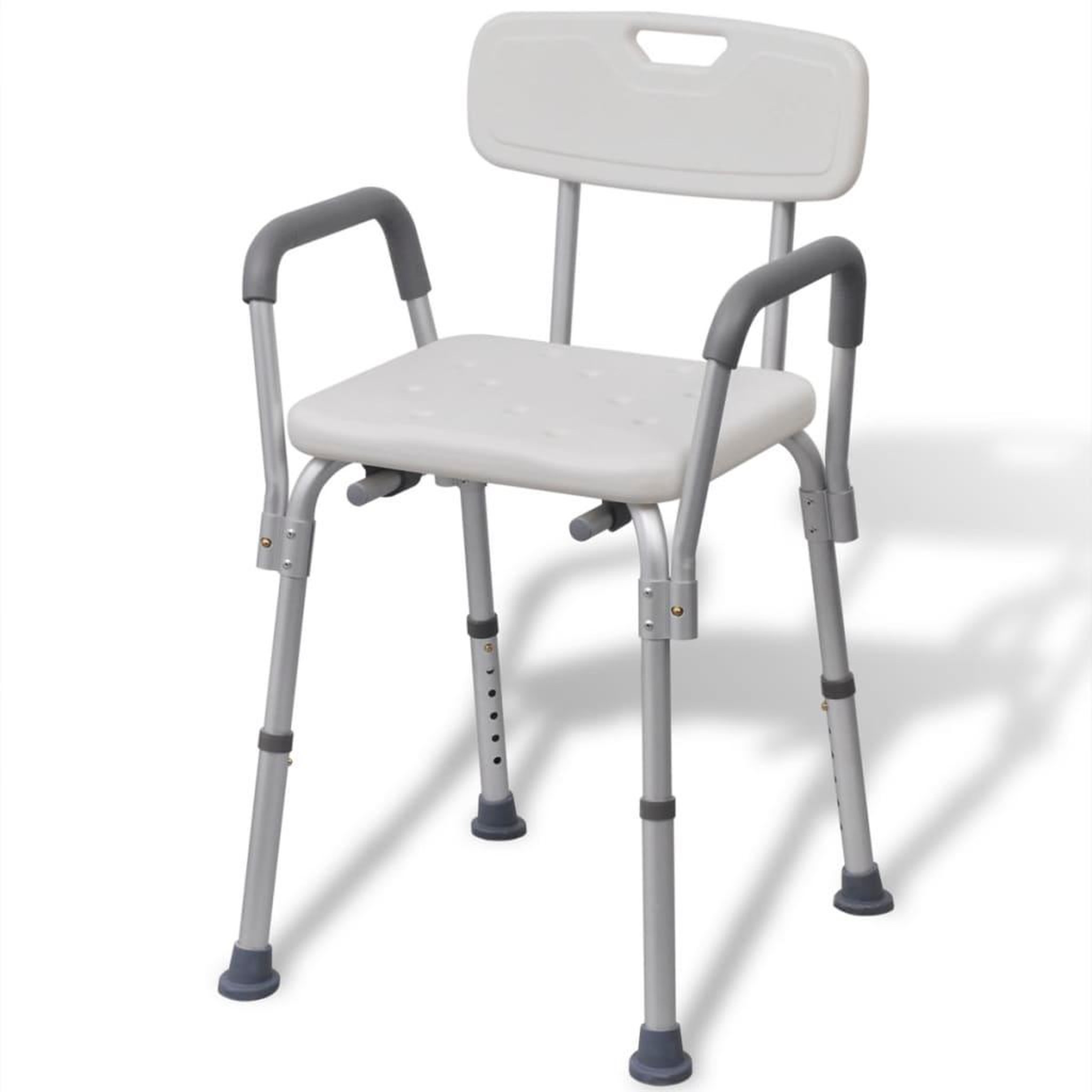 VIDAXL Chaise de douche Aluminium Blanc