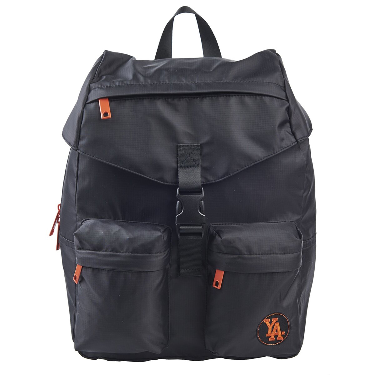 YOUNG'S ATTITUDE Sac à dos noir et orange avec compartiment pour ordinateur Vintage