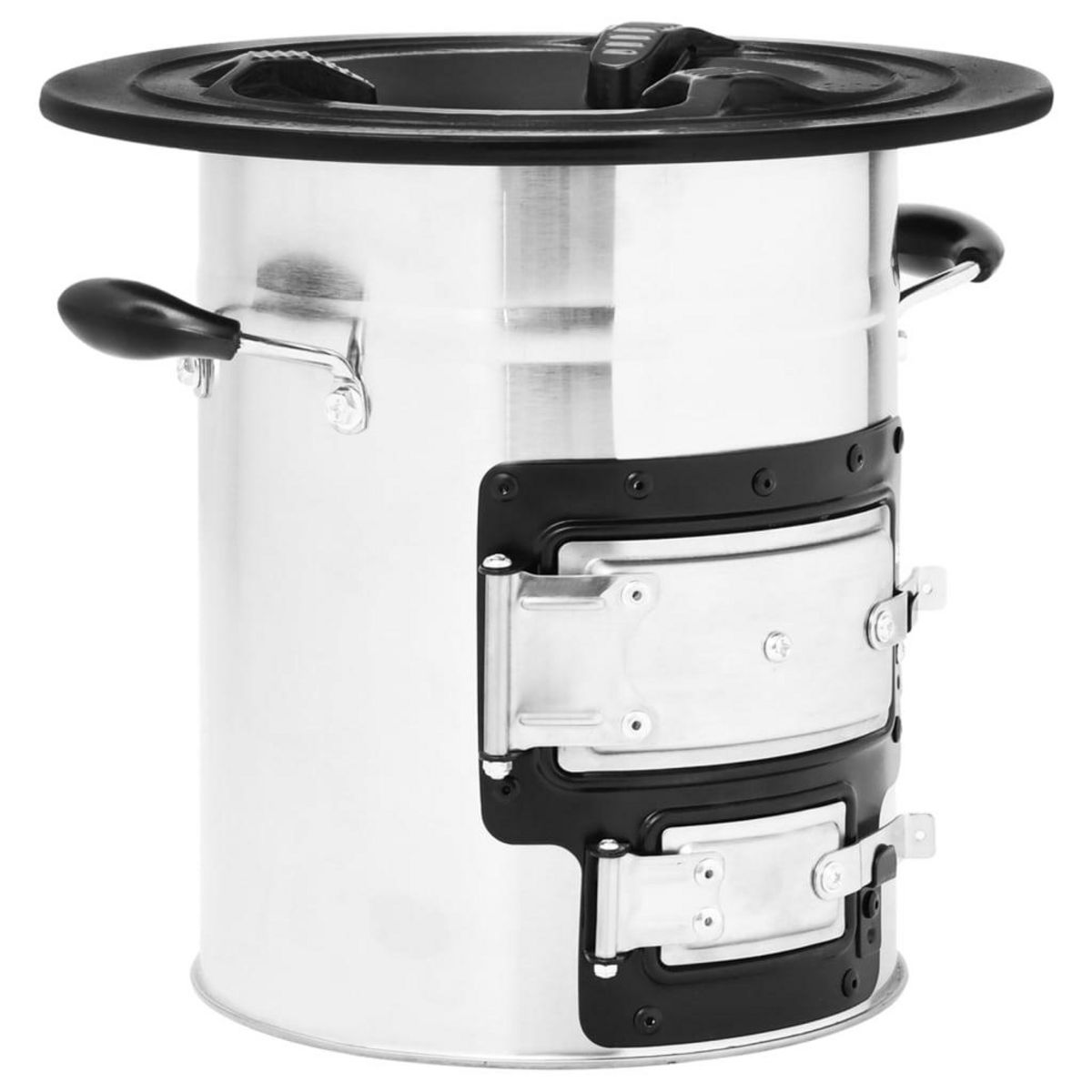 VIDAXL Poele a bois de camping Argente 51,5x35x30,5cm Acier inoxydable