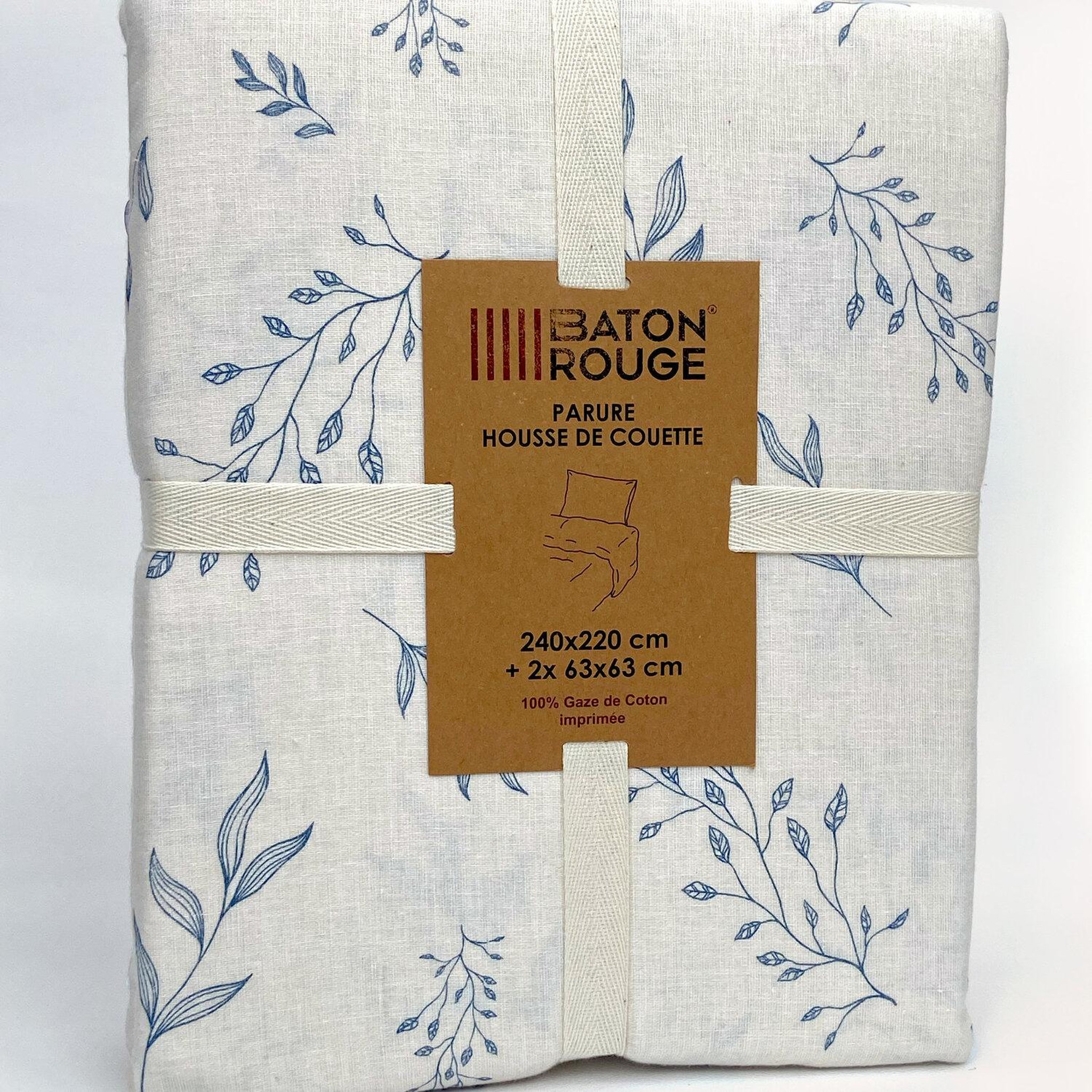 Voir la diapositive 6 : BATON ROUGE Parure housse de couette 100% gaze de coton imprimé liveo