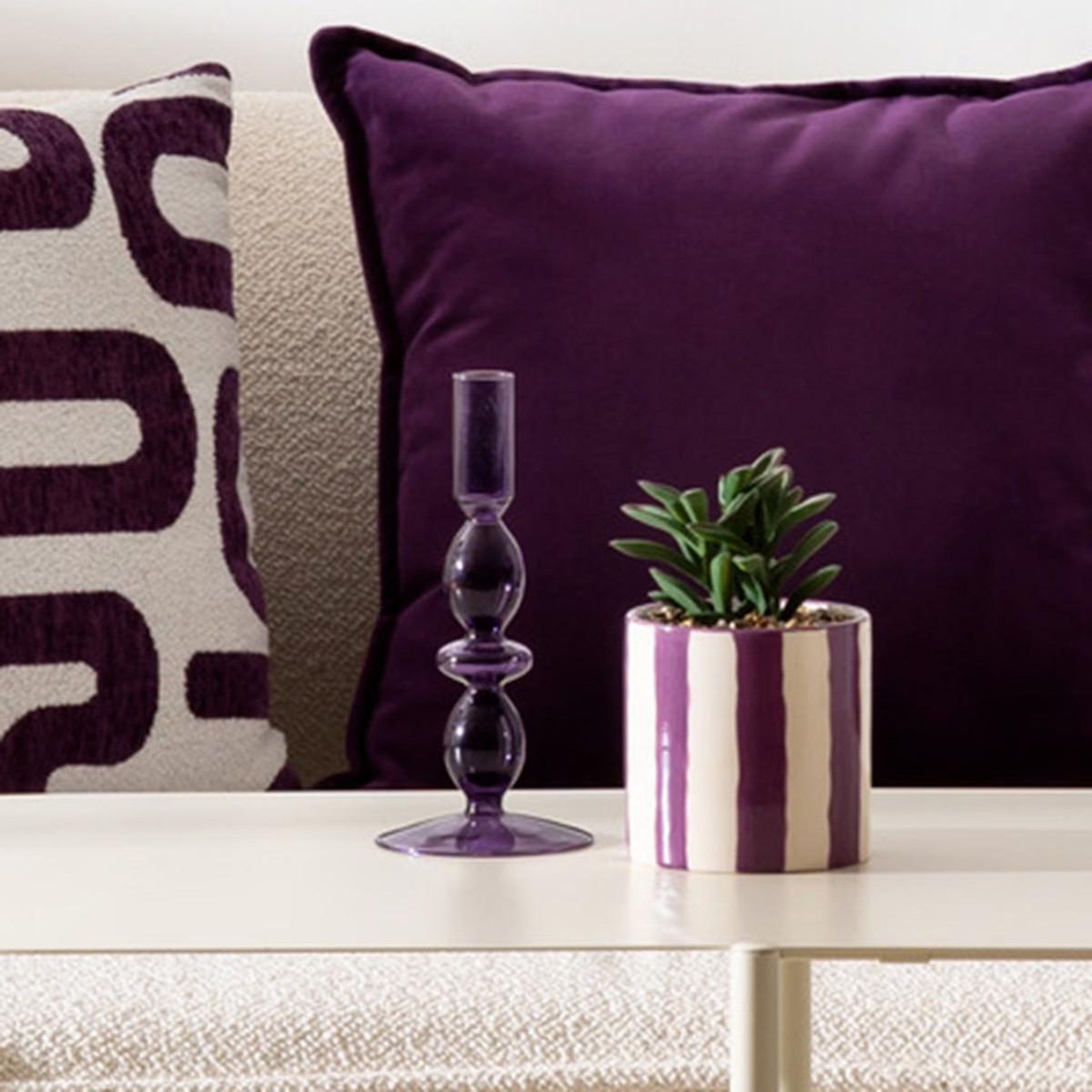 Voir la diapositive 2 : ATMOSPHERA Chandelier en verre design  bulles  19cm violet