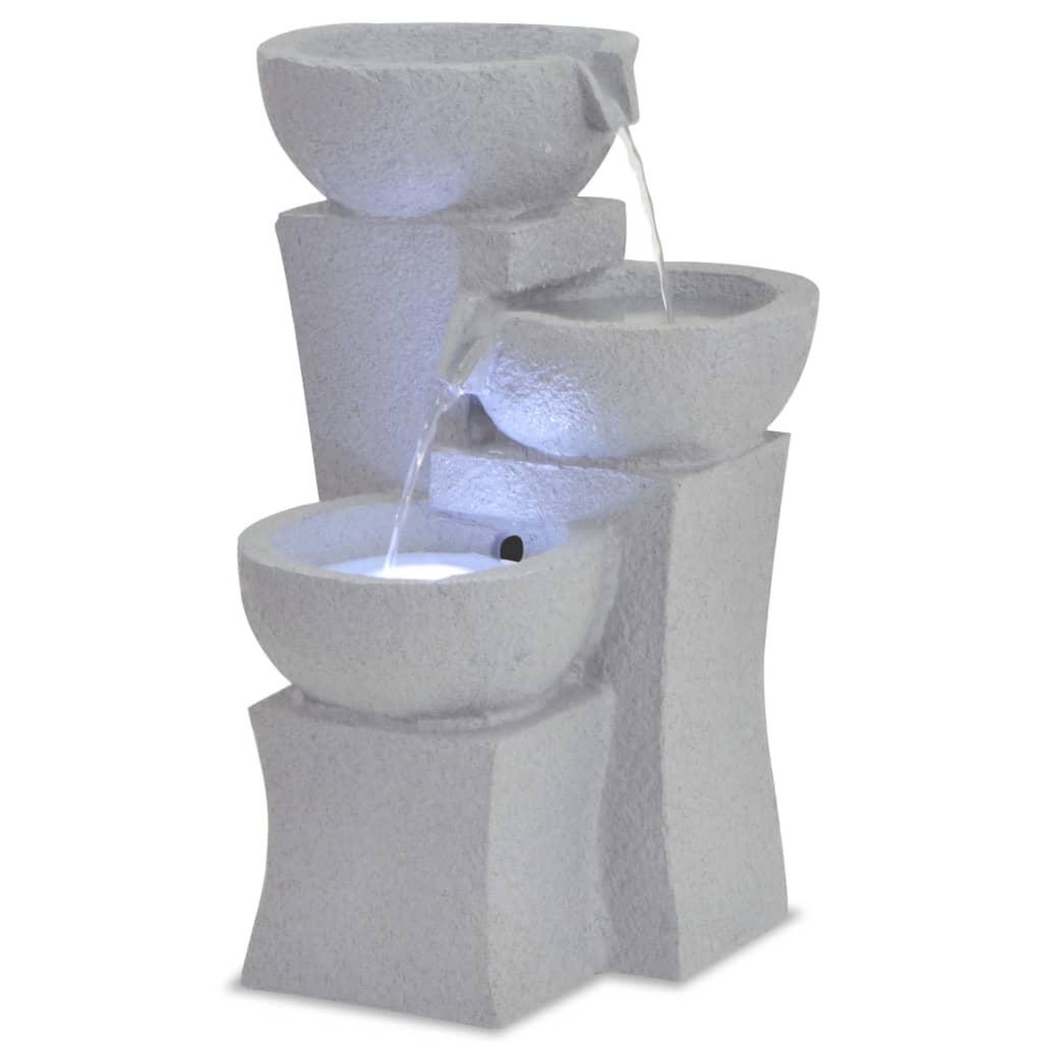 VIDAXL Fontaine d'interieur avec lampe LED Polyresine