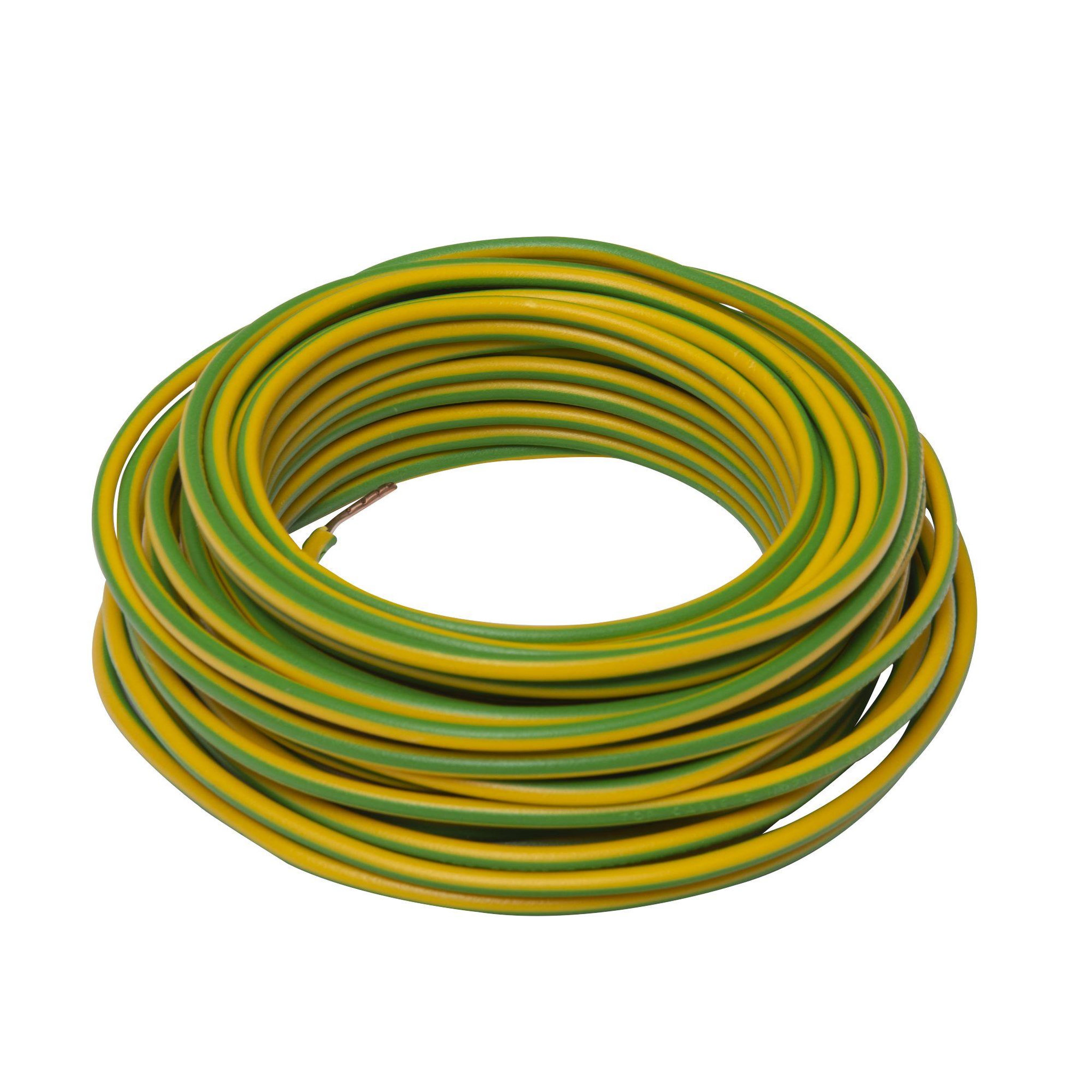 ZENITECH Câble électrique HO7V-U 1,5 mm2 jaune 10 m