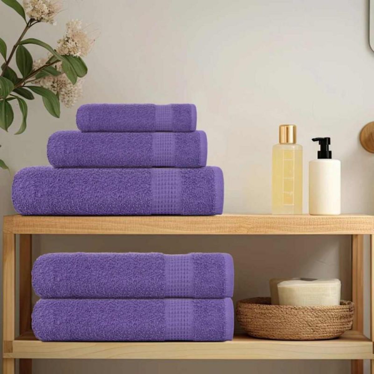 VIDAXL Serviettes de sauna 2 pcs violet 80x200 cm 360 g m² 100% coton