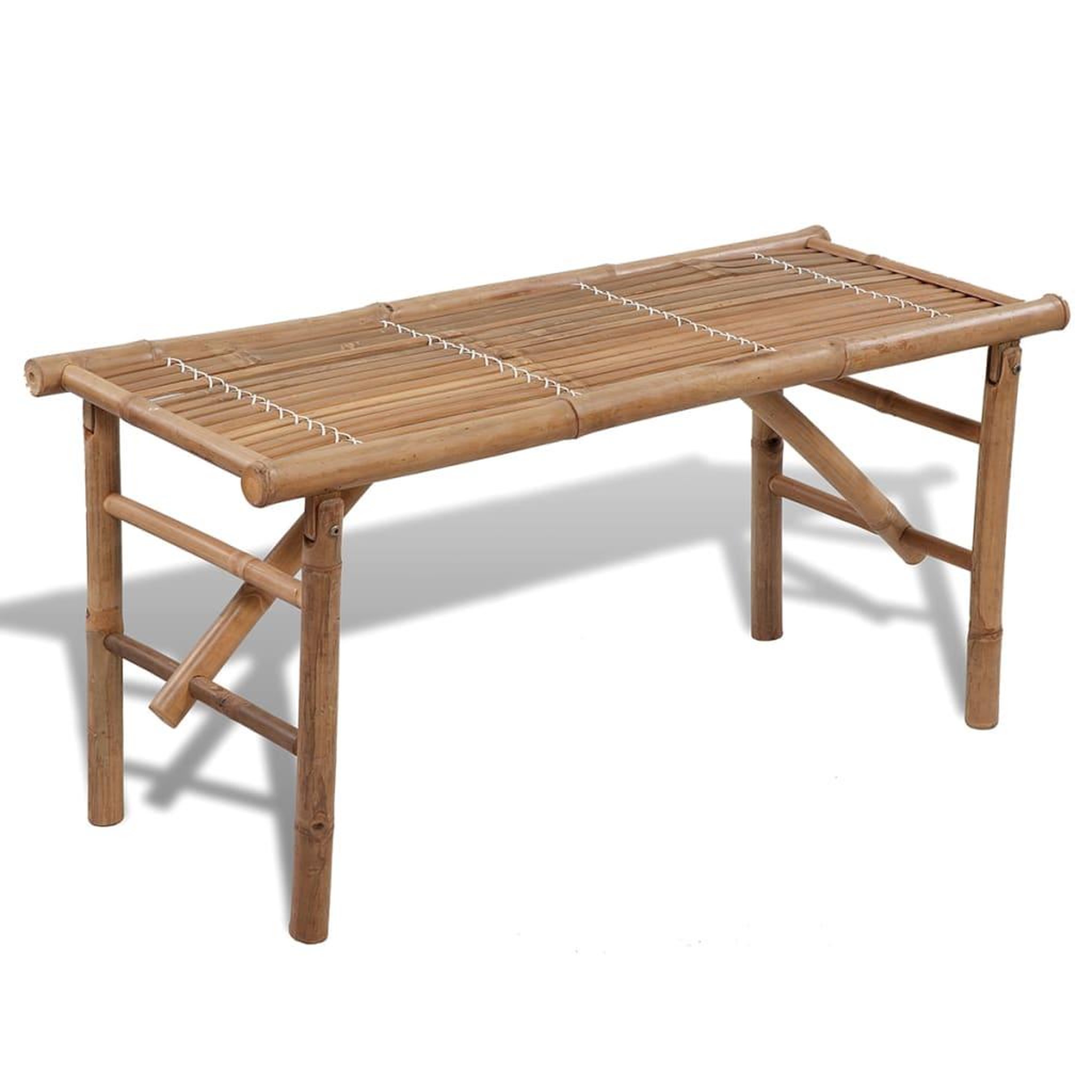 VIDAXL Banc de jardin pliable 118 cm bambou