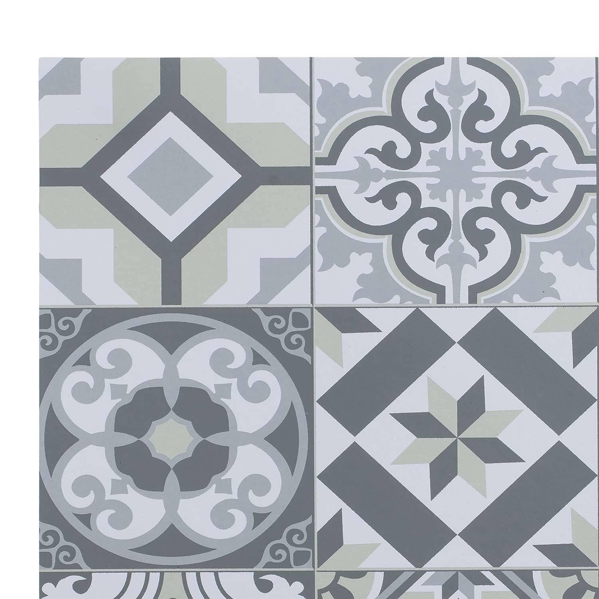 Voir la diapositive 3 : TOILINUX Lot de 6 sets de table rectangulaire carreaux de ciment - 45 x 30 cm - gris