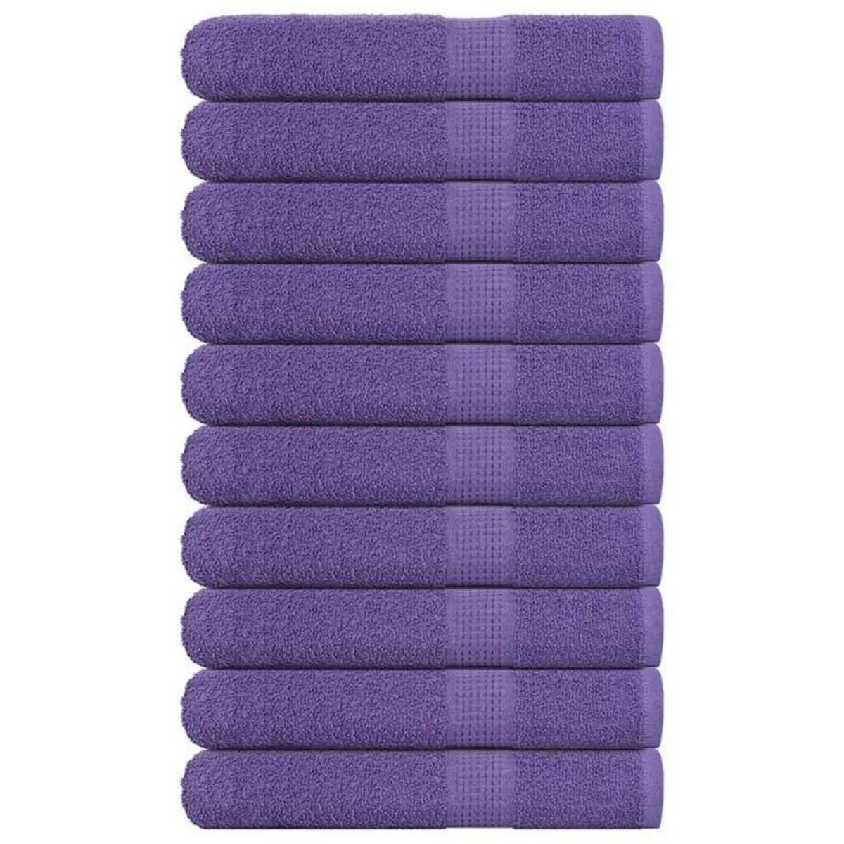 VIDAXL Serviettes de sauna 10 pcs violet 80x200 cm 360 g m² 100% coton