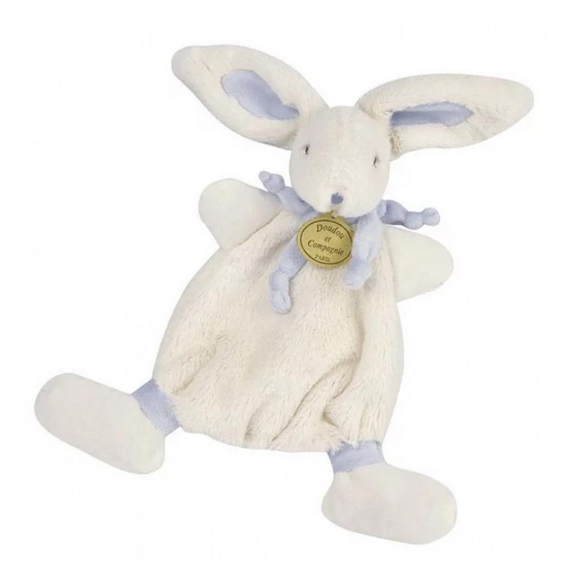 DOUDOU ET COMPAGNIE Doudou Cie Lapin Bonbon en Peluche Bleue pour Bébé - Cadeau de Naissance Idéal