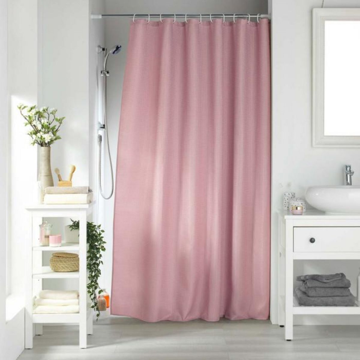 Paris Prix Rideau de Douche  Quartz  180x200cm Rose Poudré