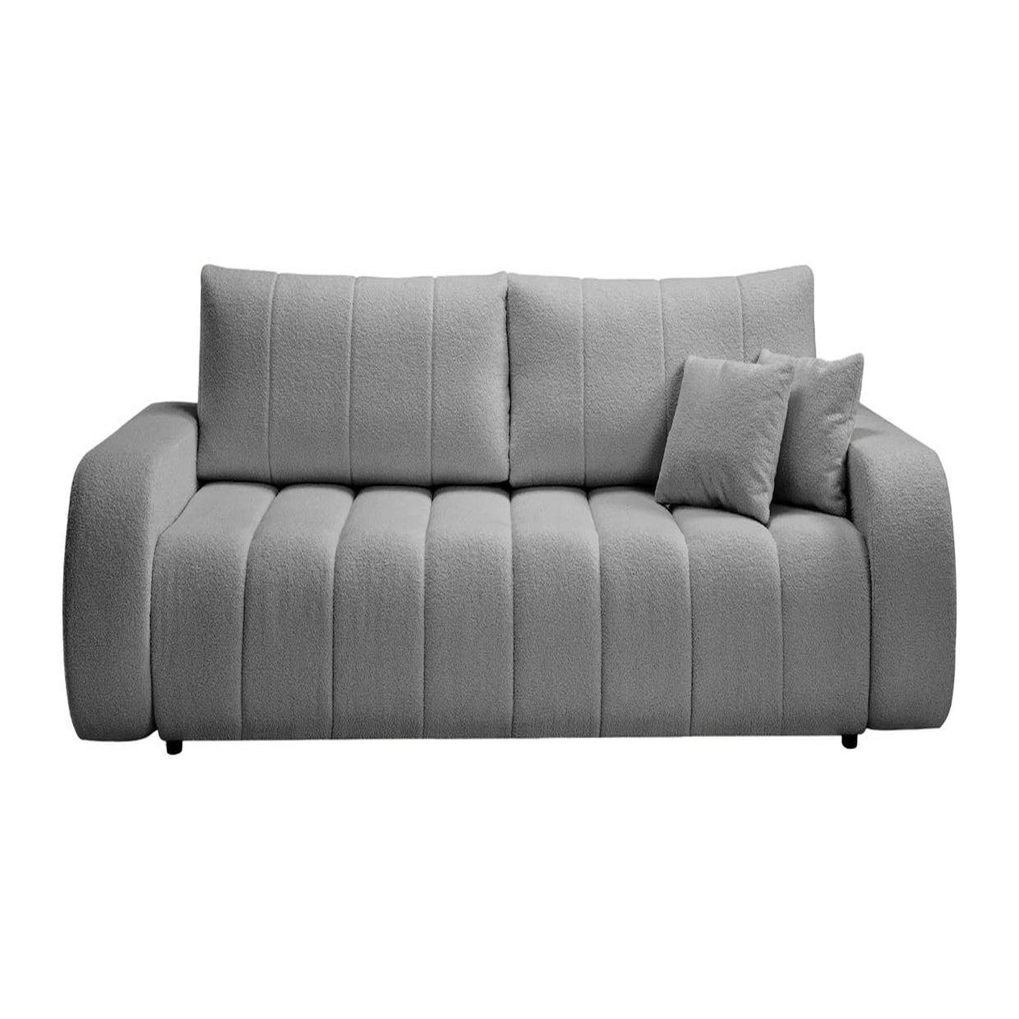 Voir la diapositive 1 : CASANOVA PARIS Celeste - canapé droit convertible tissu bouclette 3 places