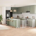 VIDAXL Barriere pour chien porte pliable 8panneaux blanc bois peuplier