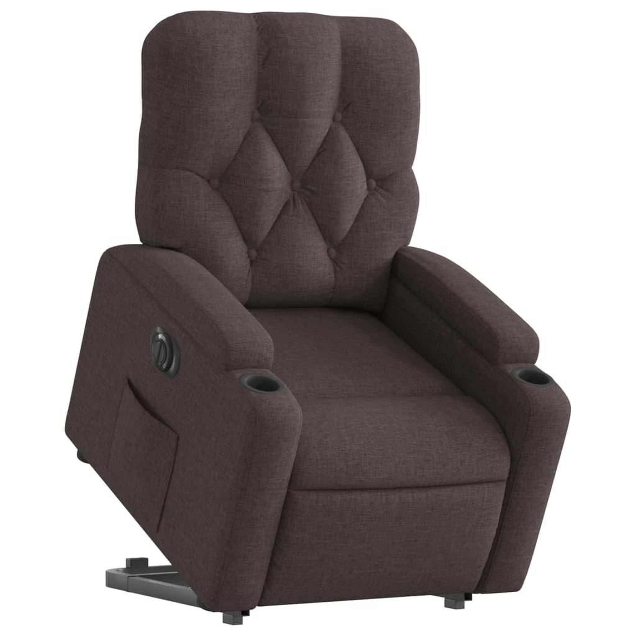 Voir la diapositive 3 : VIDAXL Fauteuil inclinable electrique marron fonce tissu