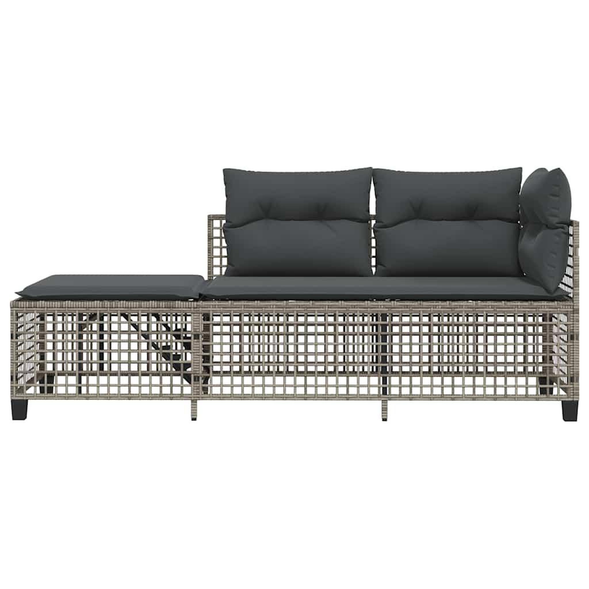 Voir la diapositive 5 : VIDAXL Salon de jardin d'angle avec coussins 3 pcs gris resine tressee