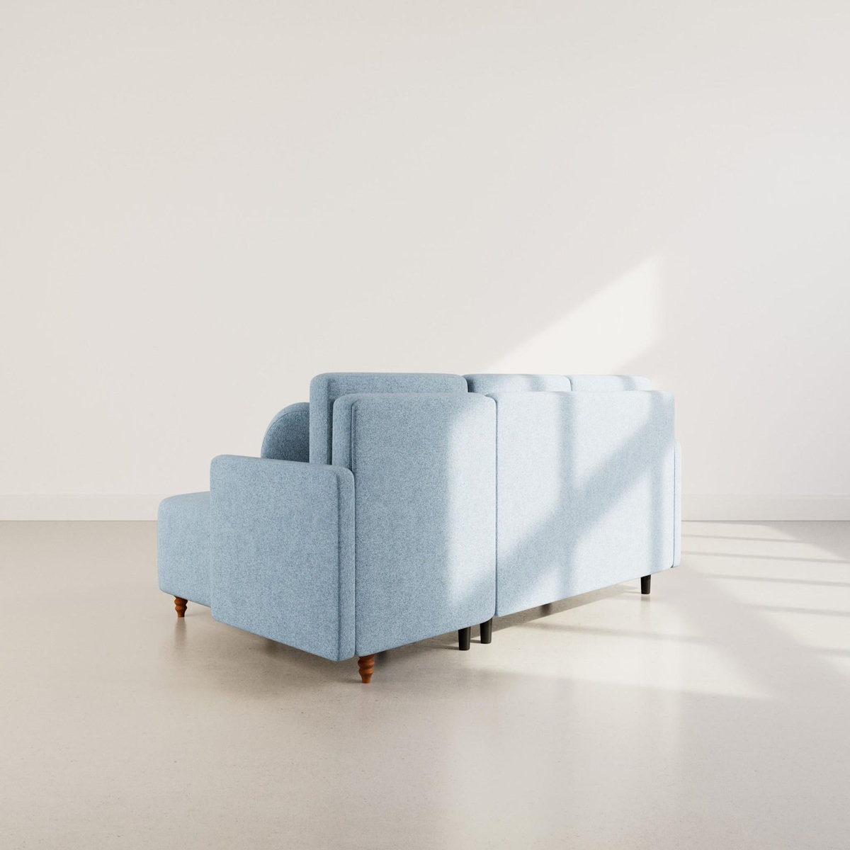 BEST MOBILIER Calypso - canapé d'angle réversible 4 places convertible avec coffre en tissu