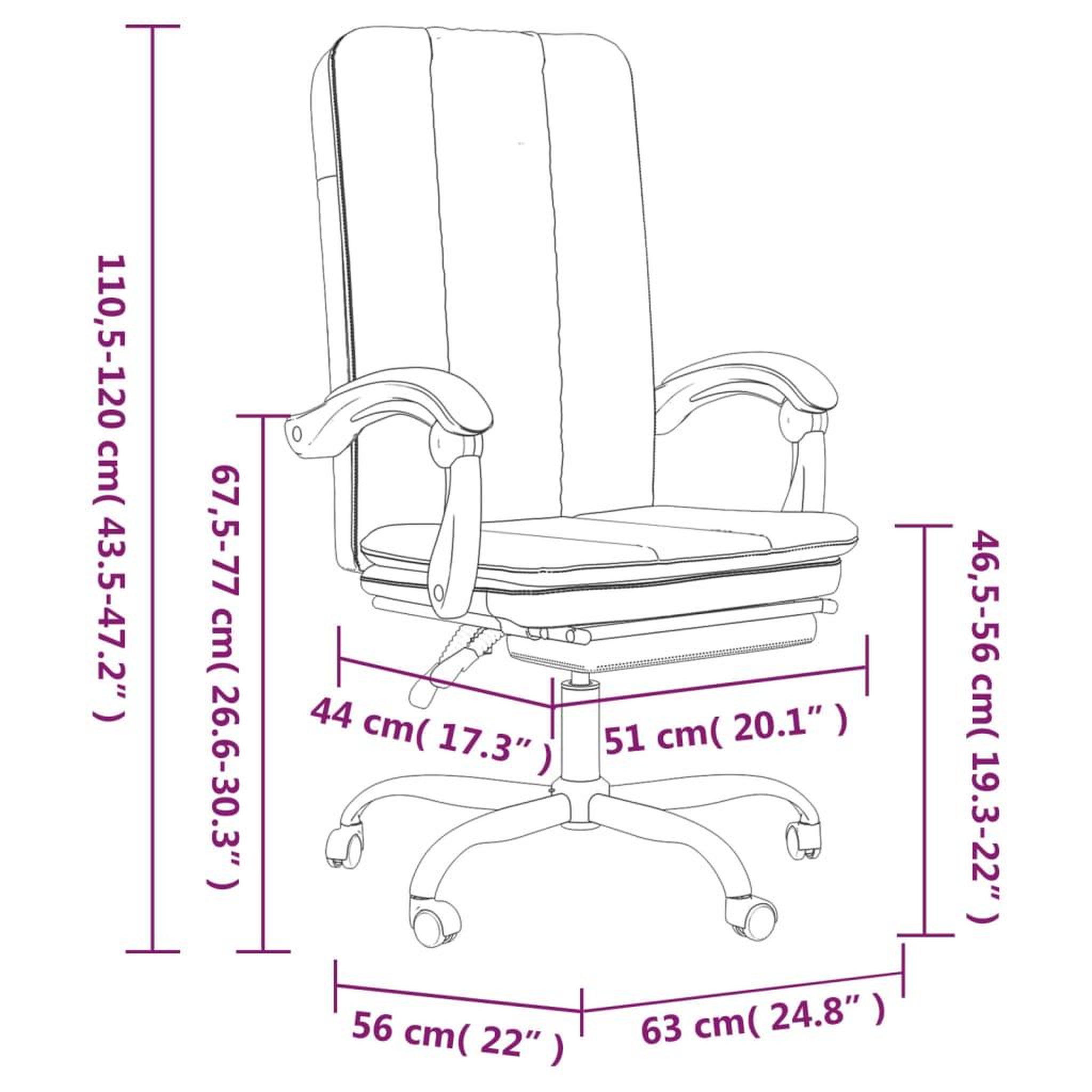 Voir la diapositive 6 : VIDAXL Fauteuil inclinable de bureau Marron Similicuir