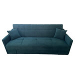 CONCEPT USINE Canapé convertible avec coffre en velours côtelé vert 3 places ADARE