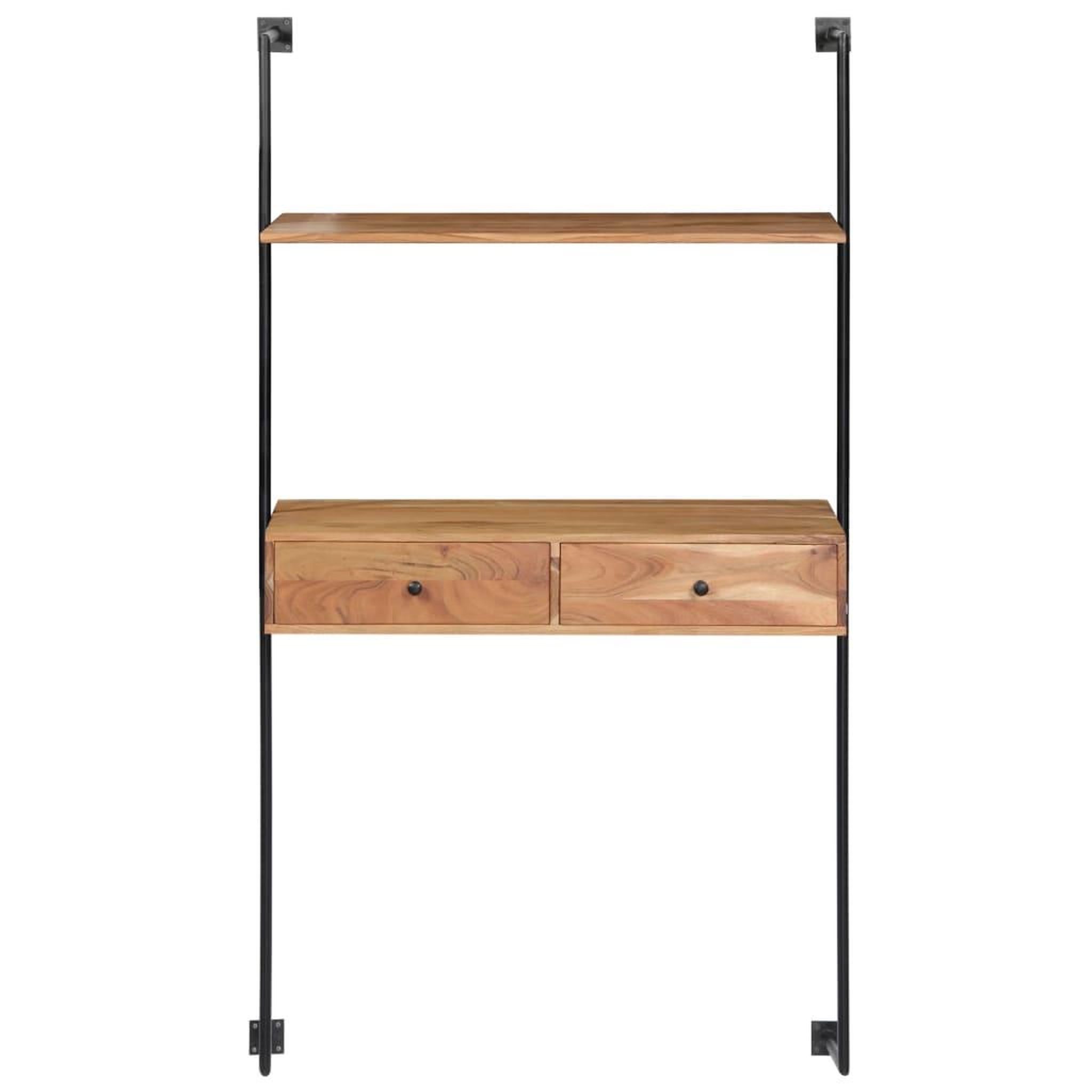 Voir la diapositive 2 : VIDAXL Bureau mural 90x40x170 cm Bois d'acacia solide