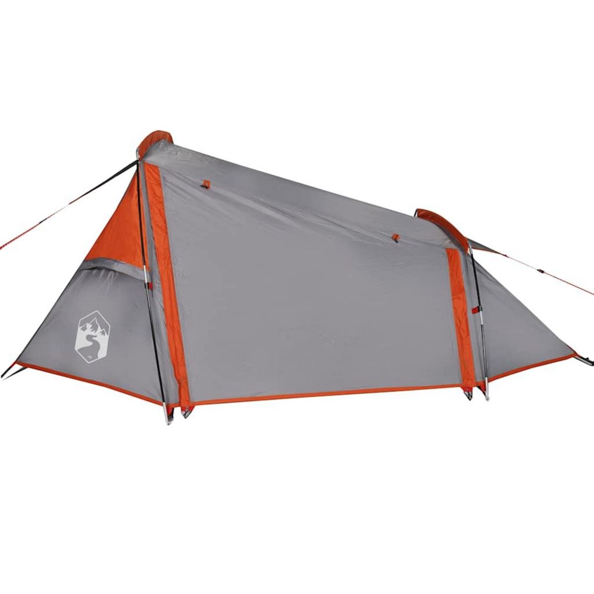 VIDAXL Tente de camping tunnel 2 personnes gris et orange impermeable