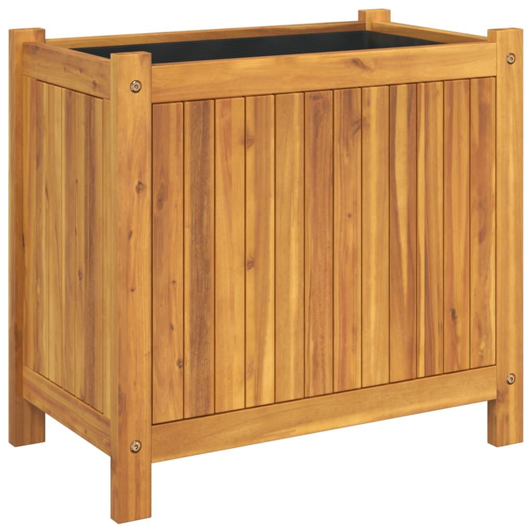 Voir la diapositive 2 : VIDAXL Jardiniere avec doublure 54x31x50 cm bois massif d'acacia