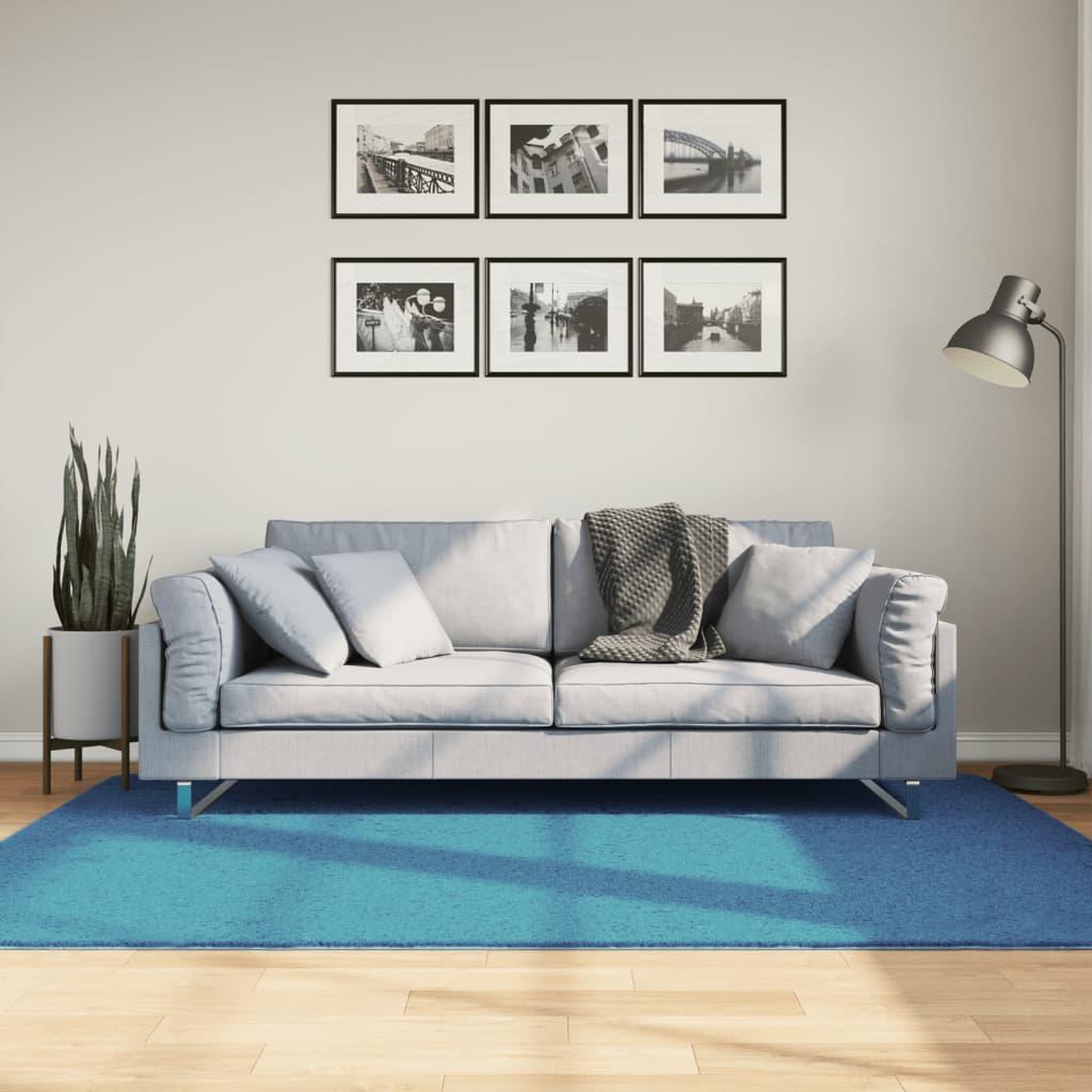 VIDAXL Tapis OVIEDO a poils courts turquoise 140x200 cm