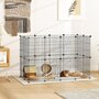 Voir la diapositive 2 : PAWHUT Enclos modulable rongeurs petits animaux - parc 24 panneaux - 120 x 60 x 80 cm - acier noir