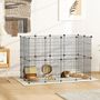 Voir la diapositive 2 : PAWHUT Enclos modulable rongeurs petits animaux - parc 24 panneaux - 120 x 60 x 80 cm - acier noir