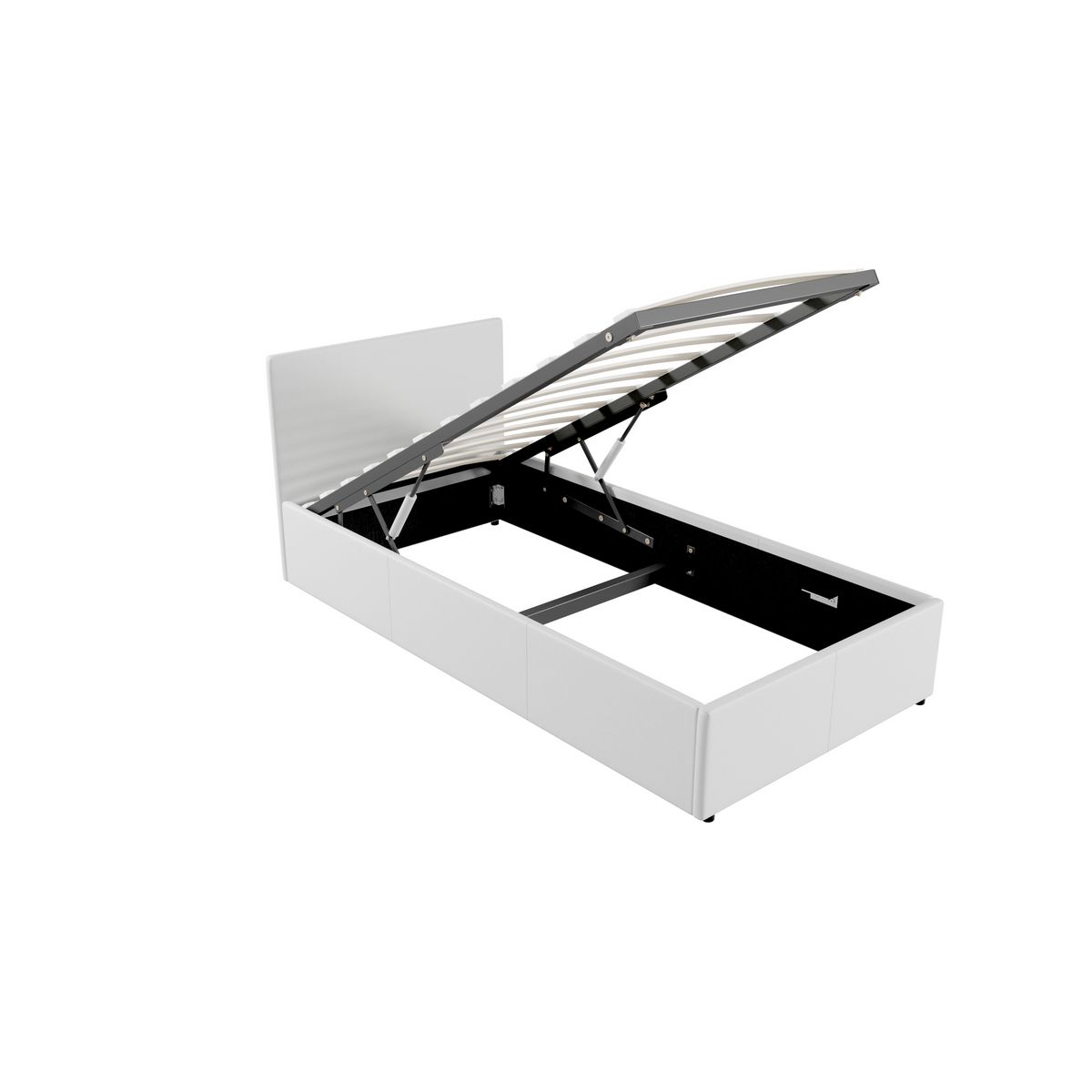 Lit coffre 90x190cm sommier inclus avec tête de lit WILLOW