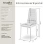Voir la diapositive 6 : tectake Ensemble de chaises de salle à manger rembourrées avec revêtement aspect cuir blanc Lot de 4