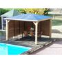 Voir la diapositive 2 : Habrita Abri de piscine - 14,36 m² deux parois à ventelles - BLUETERM